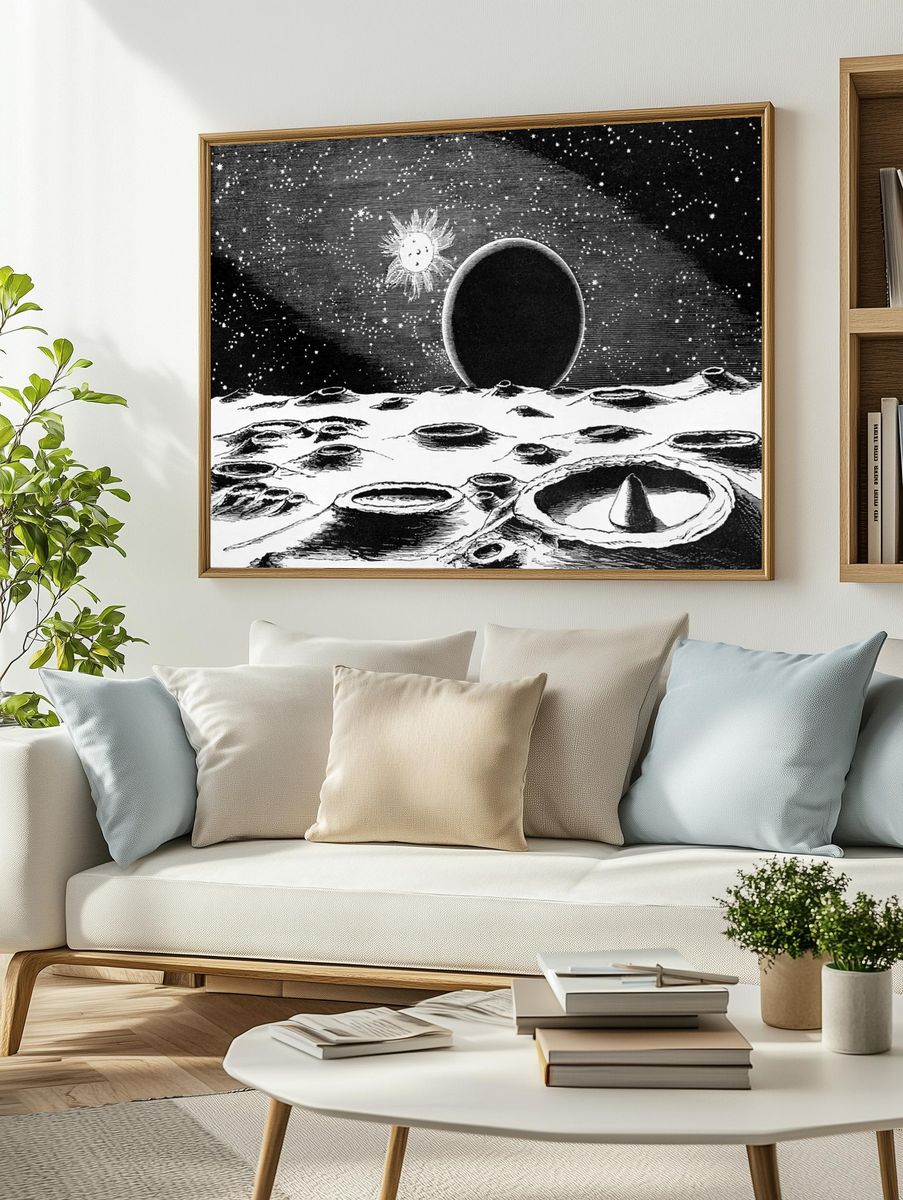 Lunar Landscape — Space Print. — room view 2