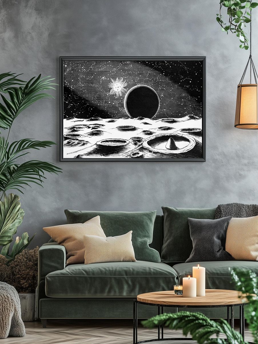 Lunar Landscape — Space Print. — room view 4