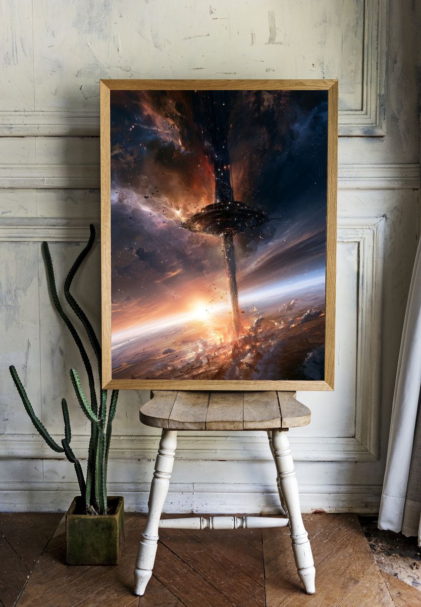 Cosmic Space Station Poster. room preview