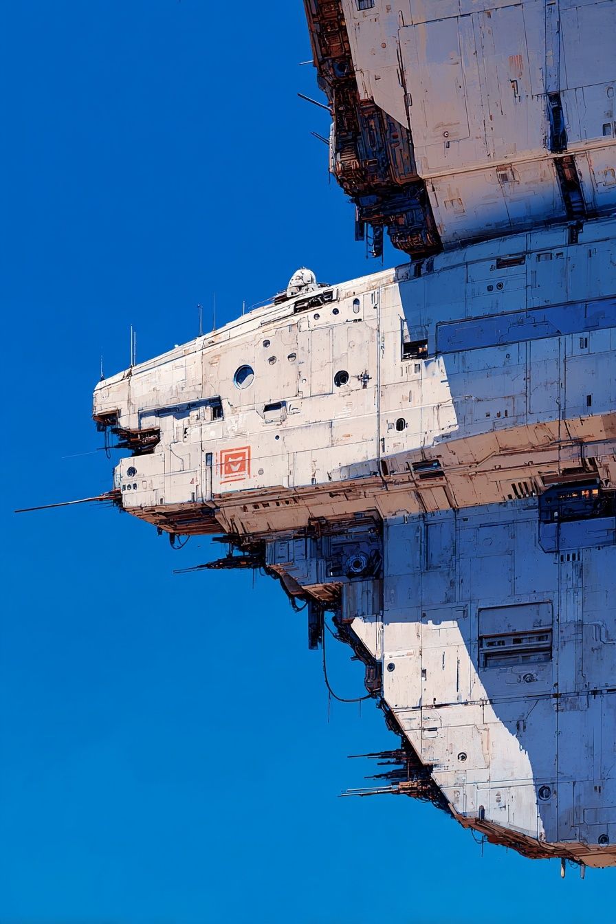 Sci-Fi Space Station Illustration Poster. poster — space art