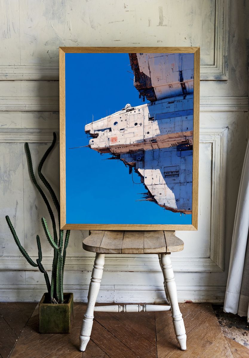 Sci-Fi Space Station Illustration Poster. room preview