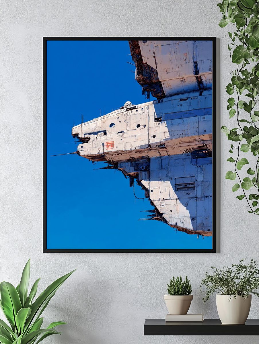 Sci-Fi Space Station Illustration Poster. — room view 4