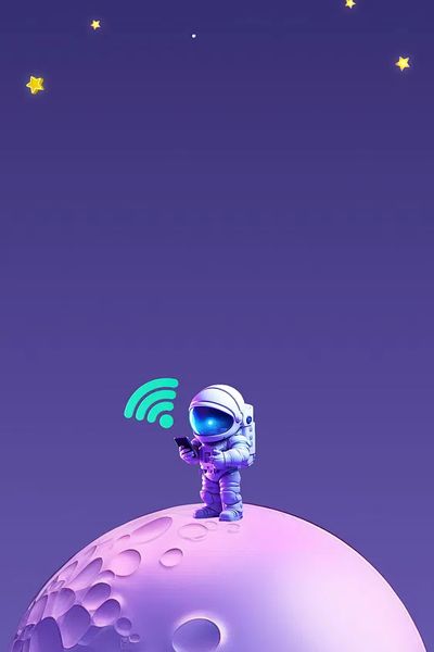 Astronaut on Moon — Digital Art Print