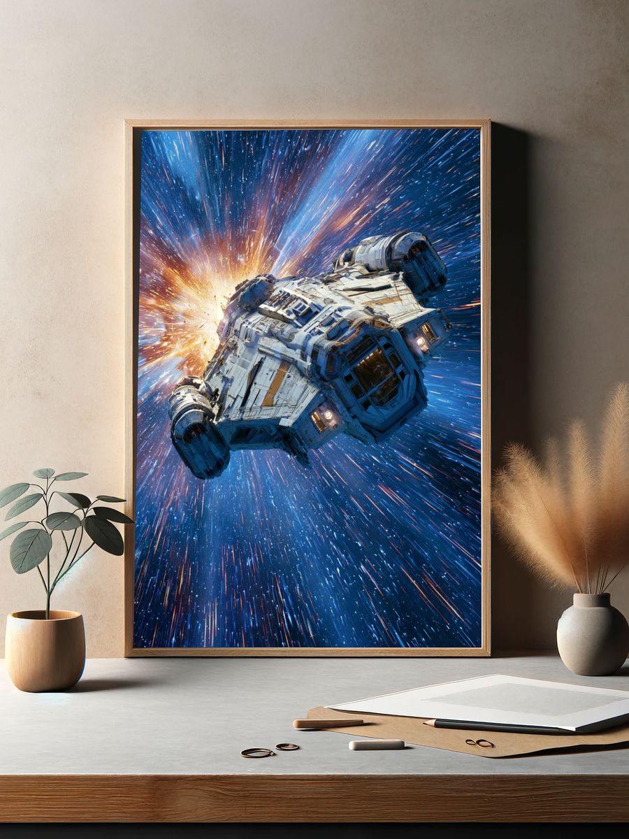 Spaceship Warp Speed Poster. — room view 2