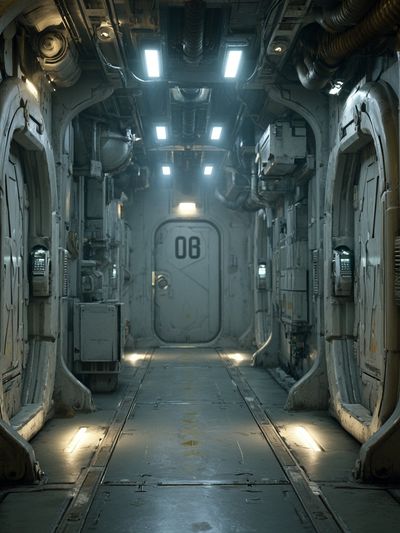 Sci-Fi Space Corridor Poster.