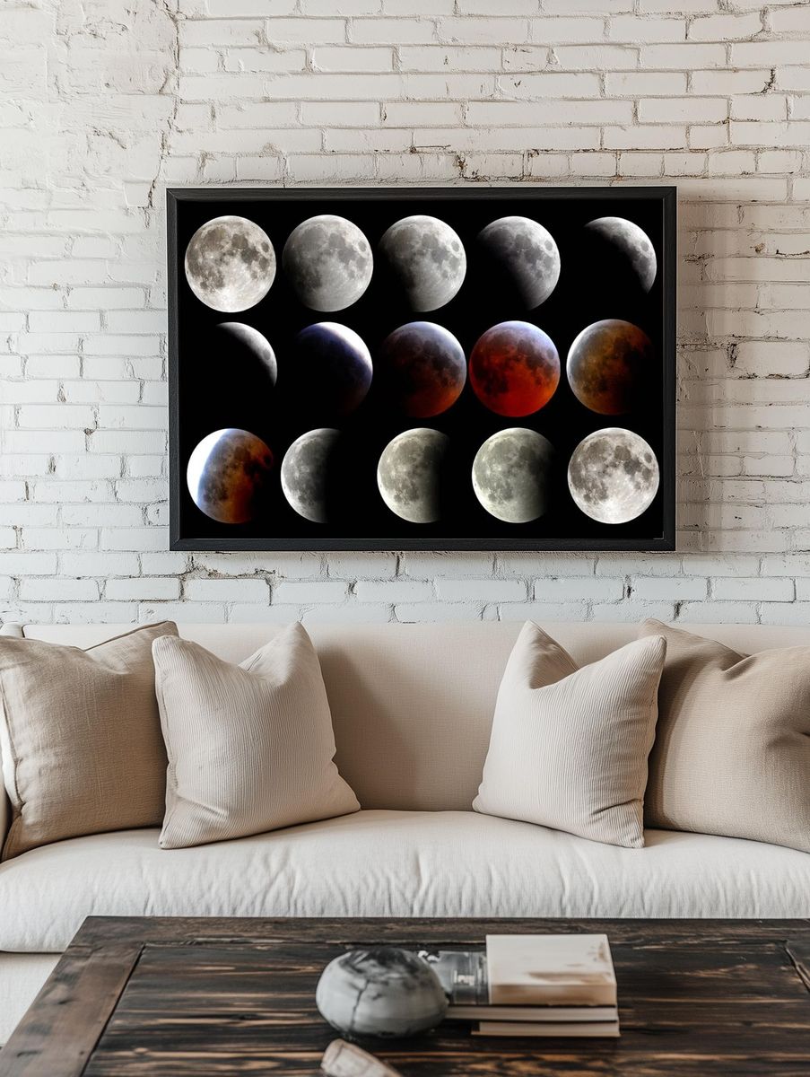 Lunar Phases Space Poster room preview