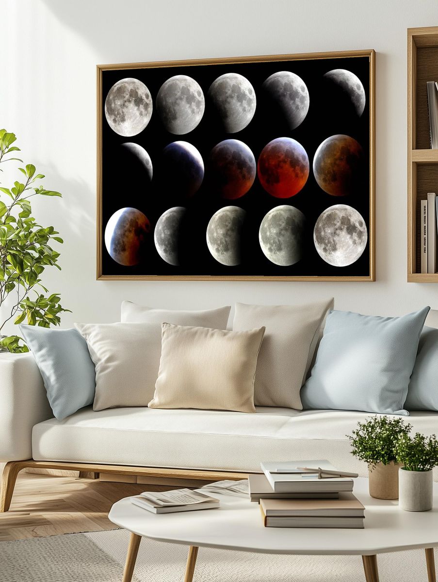 Lunar Phases Space Poster. — room view 2