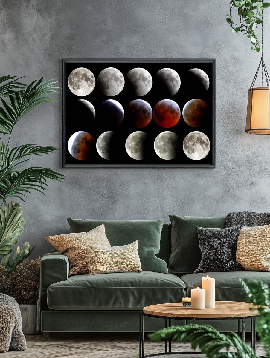 Lunar Phases Space Poster. — room view 4