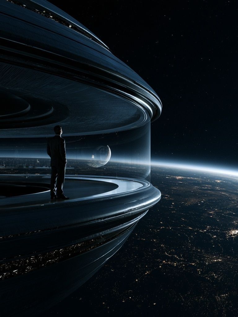 Orbital Space Station Sci-Fi Poster. poster detail