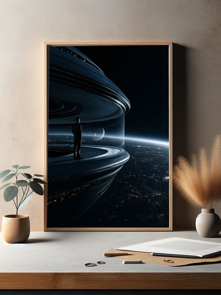 Orbital Space Station Sci-Fi Poster. — room view 2