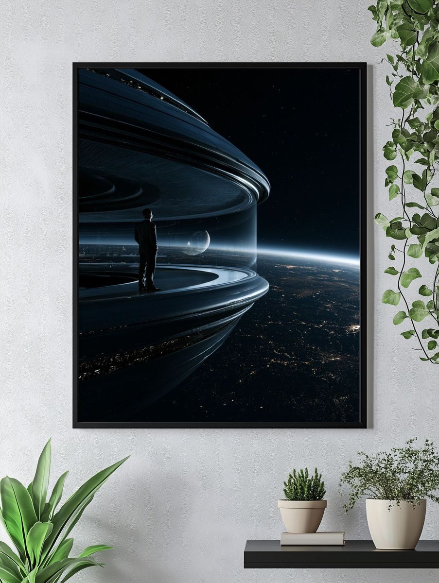 Orbital Space Station Sci-Fi Poster. — room view 4