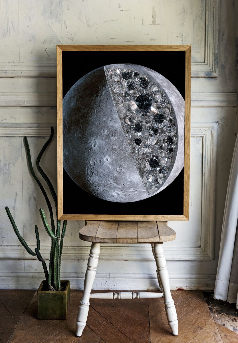 Crystal Moon Space Print. room preview