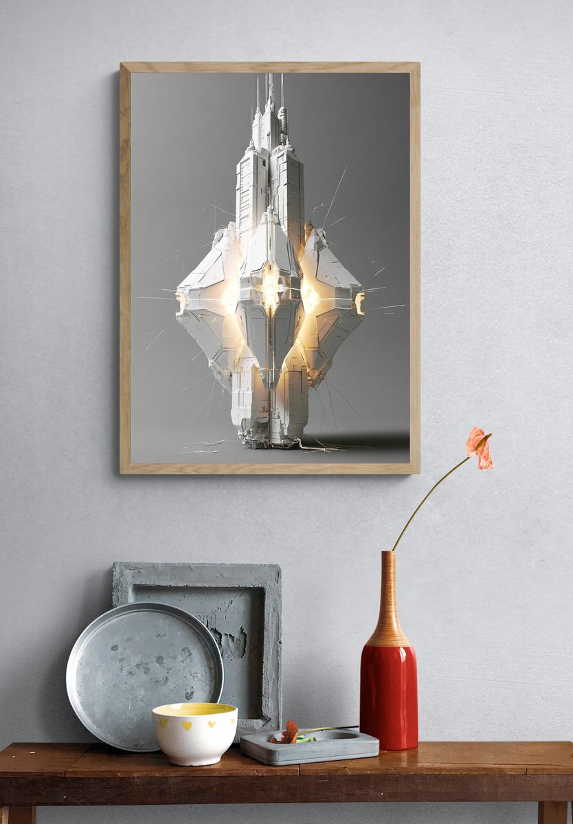 Futuristic Spacecraft Concept Poster. — room view 3