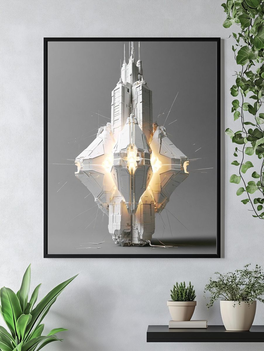 Futuristic Spacecraft Concept Poster. — room view 4