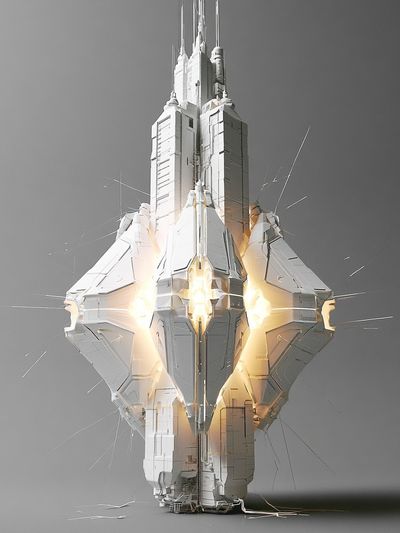 Futuristic Spacecraft Concept Poster.