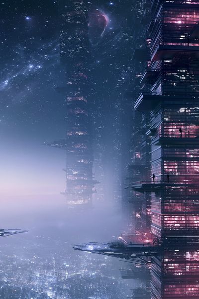 Futuristic Skyline Space Poster.