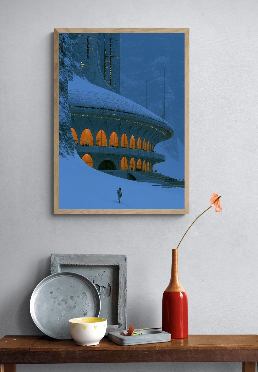 Sci-Fi Lunar Base Architecture Print. — room view 3