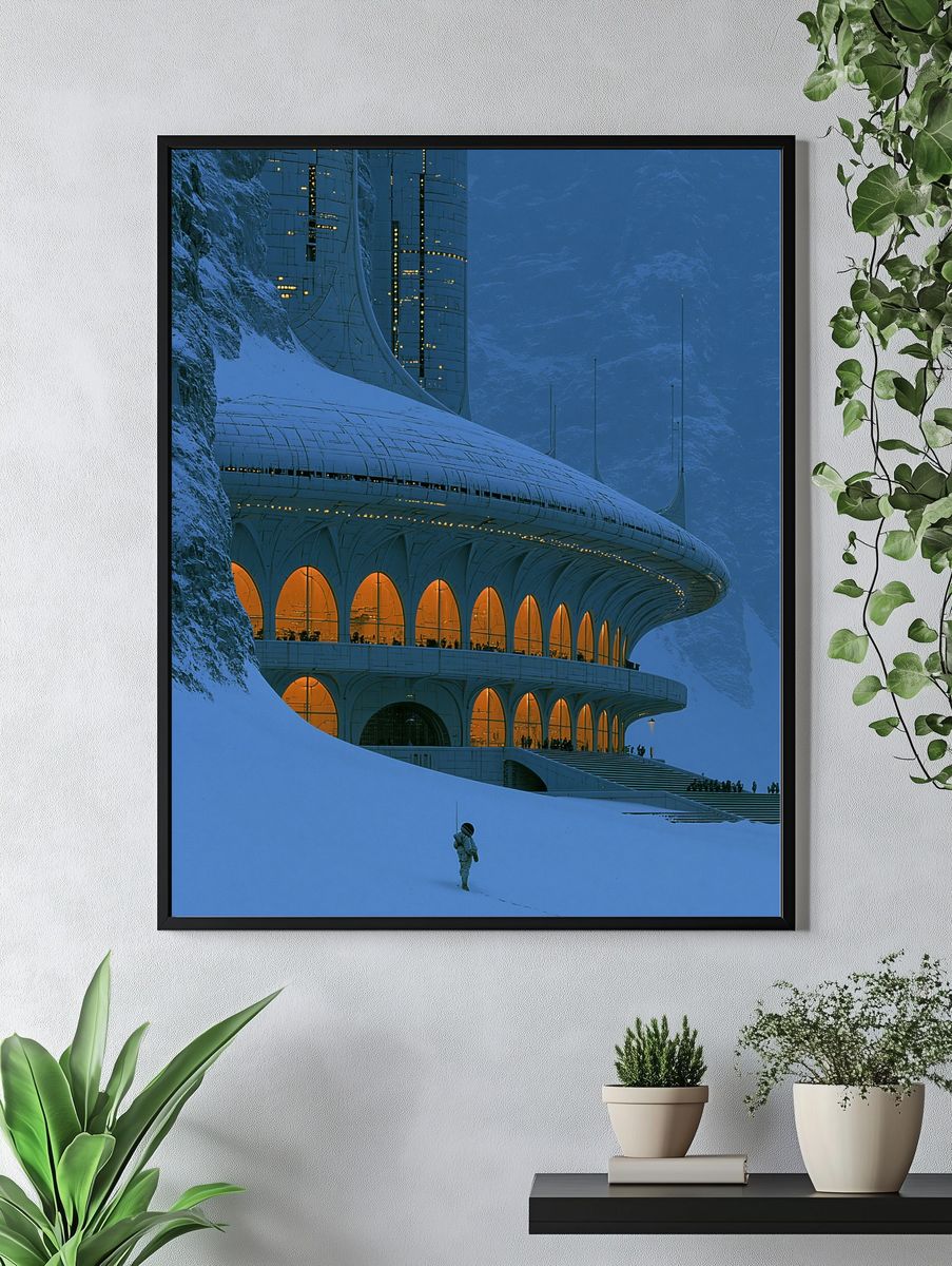 Sci-Fi Lunar Base Architecture Print. — room view 4