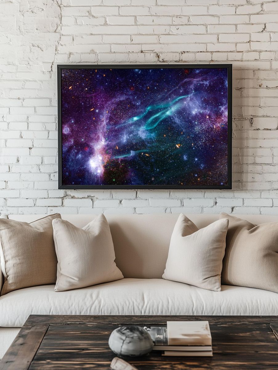 Galaxy in space textured background. — room view 1
