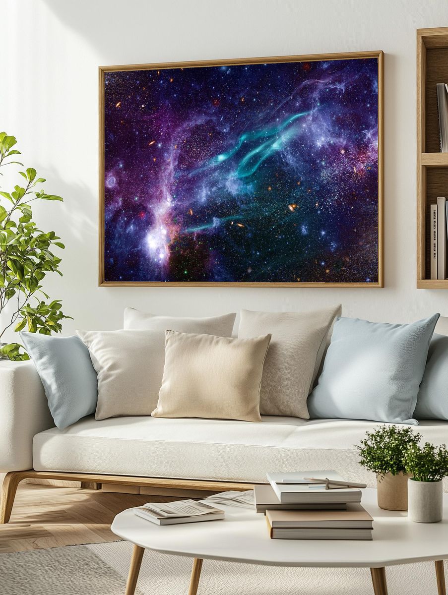 Galaxy in space textured background. — room view 2