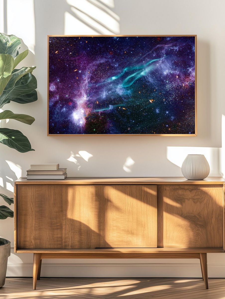 Galaxy in space textured background. — room view 3