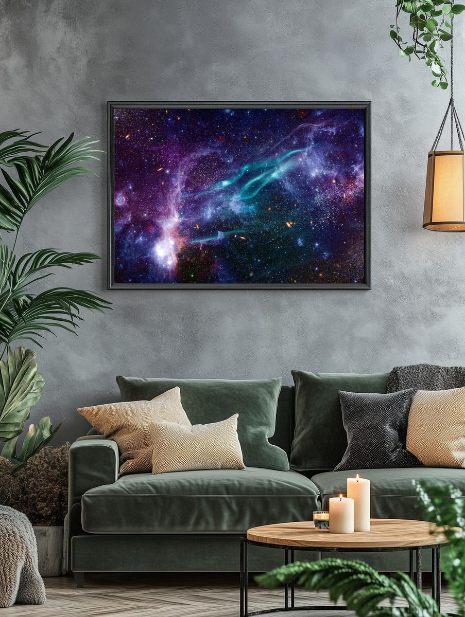 Galaxy in space textured background. — room view 4