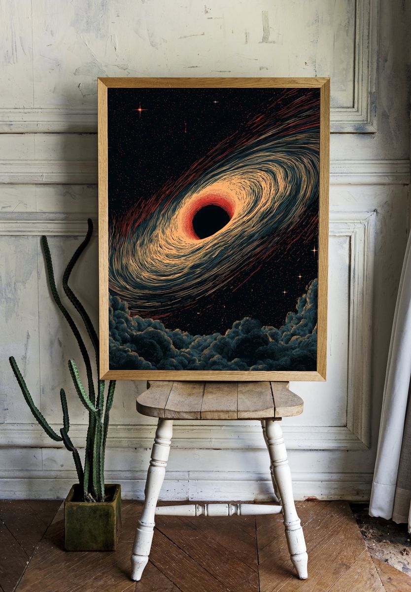 Black Hole Cosmic Illustration Poster. room preview
