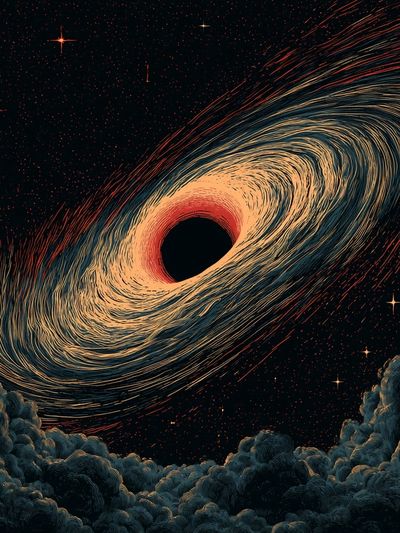 Black Hole Cosmic Illustration Poster.