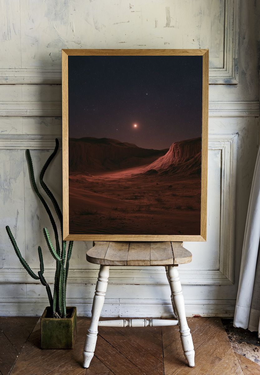 Martian Desert Nightscape Poster. room preview