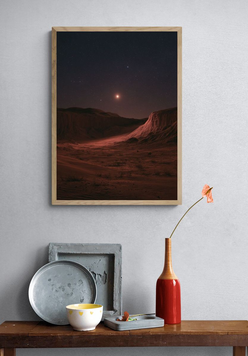 Martian Desert Nightscape Poster. — room view 3