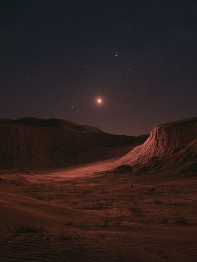 Martian Desert Nightscape Poster.
