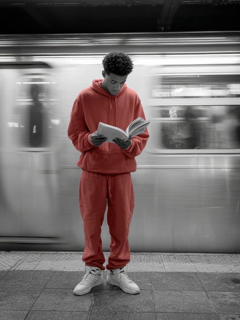 Subway Reader Street Photography Poster. poster — photography art