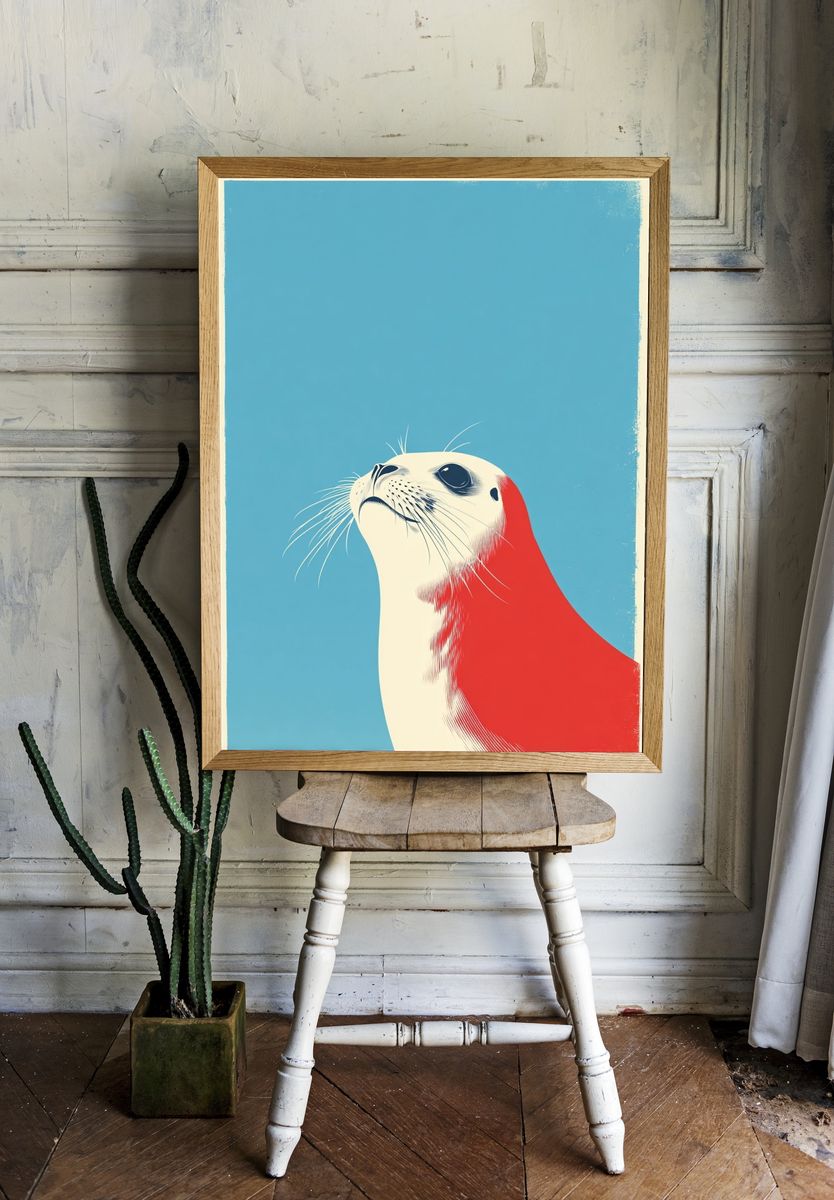 Seal Portrait — Illustration Print. — room view 1