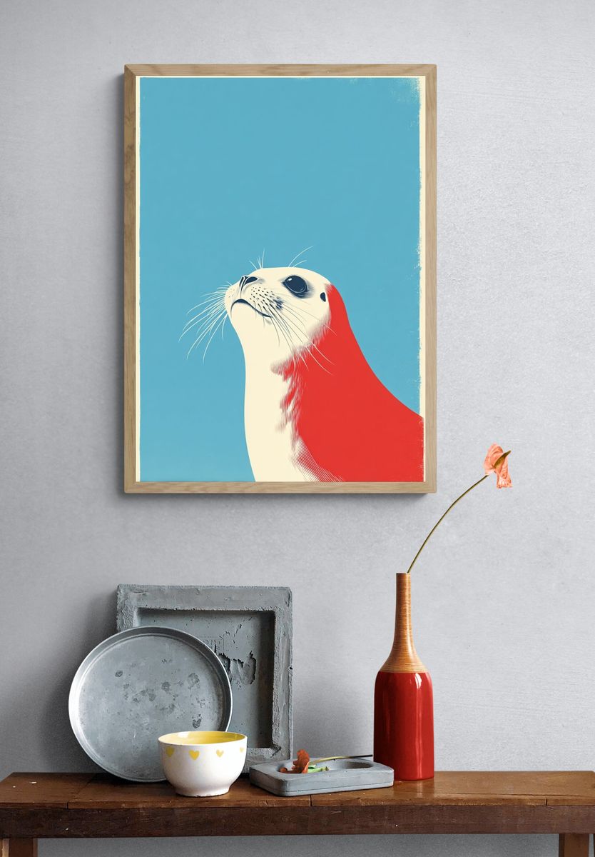 Seal Portrait — Illustration Print. — room view 3