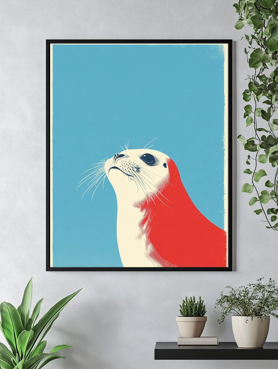 Seal Portrait — Illustration Print. — room view 4