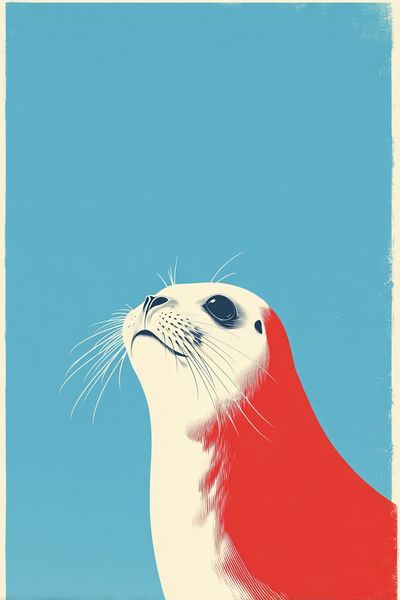 Seal Portrait — Illustration Print. poster print