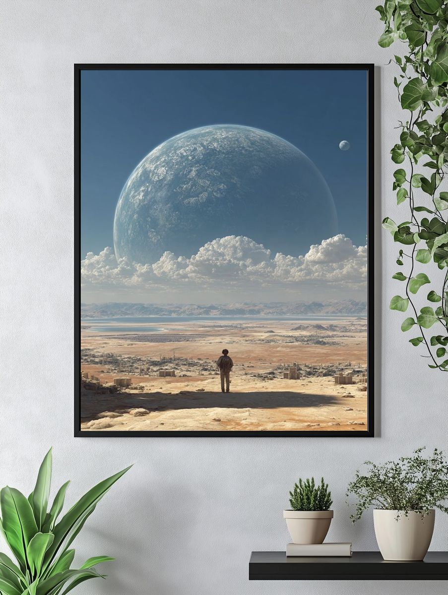 Surreal Planetary Landscape — Space Print. — room view 4