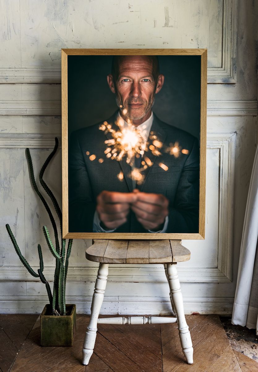 Sparkler Portrait Photography Poster. — room view 1