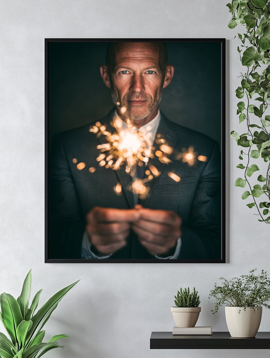Sparkler Portrait Photography Poster. — room view 4