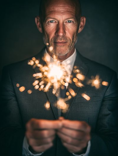 Sparkler Portrait Photography Poster. poster