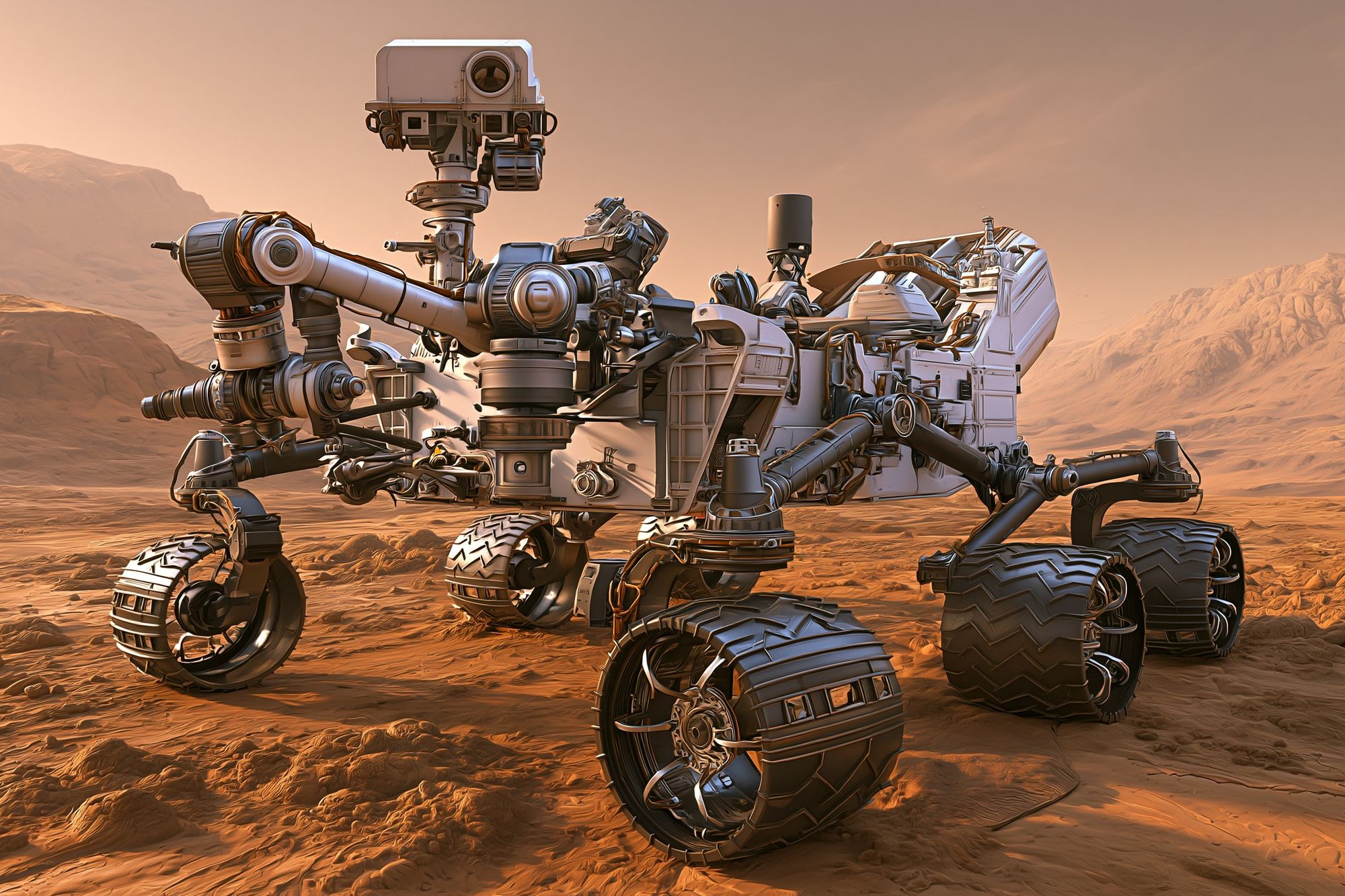 Mars Rover Exploration Print. poster — space art