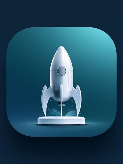Retro Rocket Launch Poster.