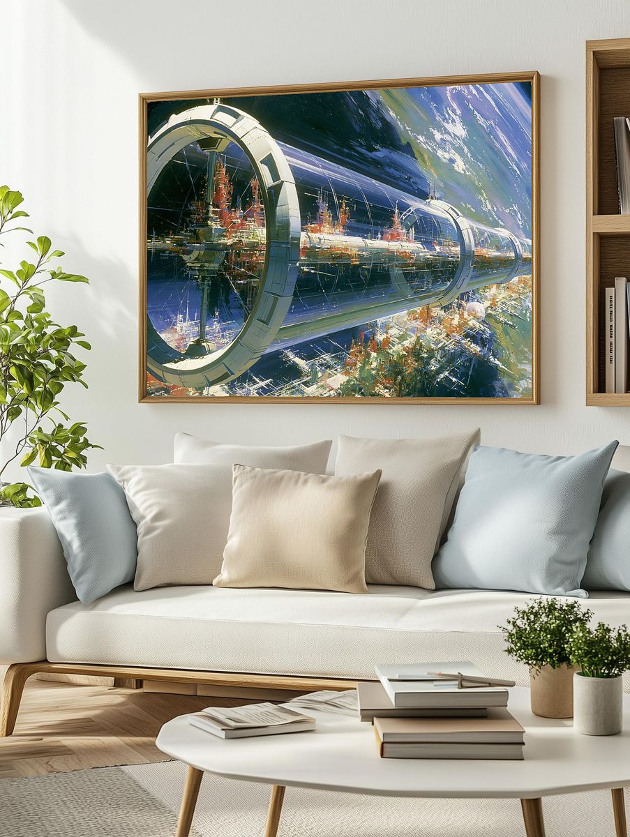 Orbital Space Station Sci-Fi Poster. — room view 2