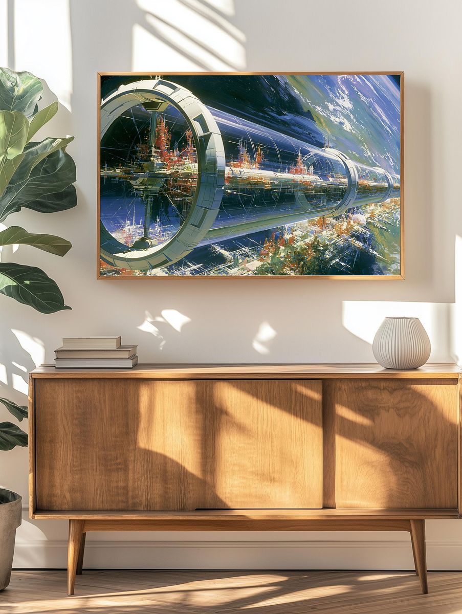 Orbital Space Station Sci-Fi Poster. — room view 3