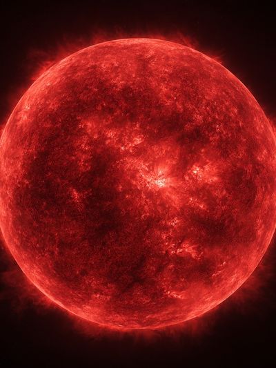 Red Sun Space Poster