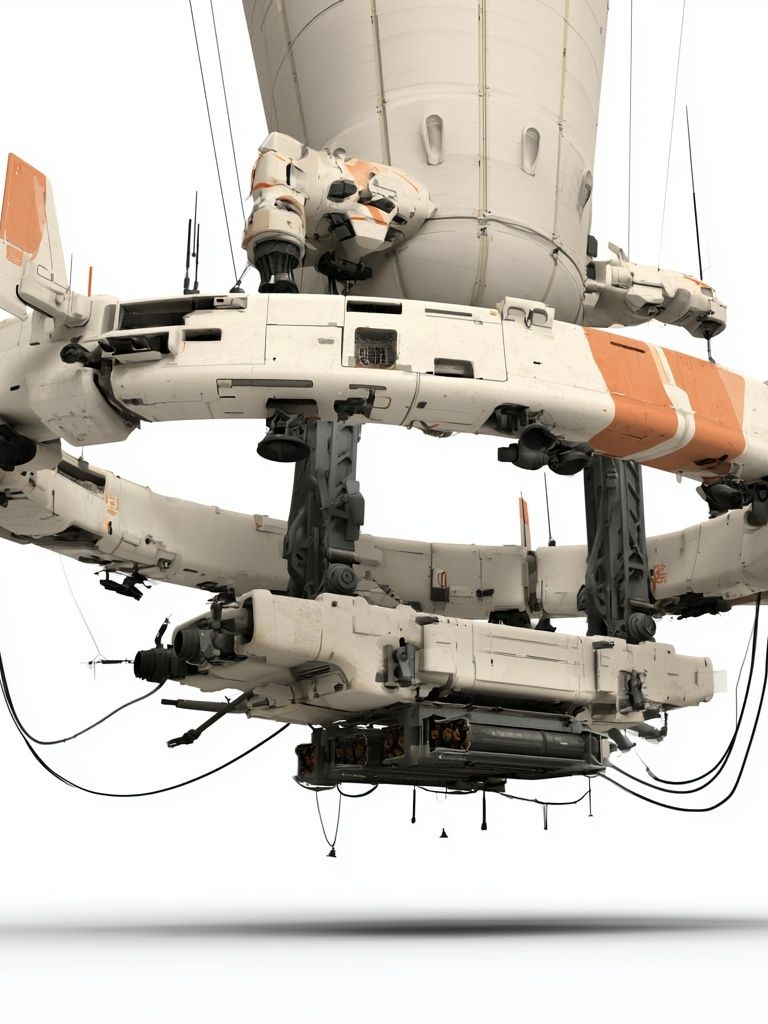 Sci-Fi Orbital Station Illustration Poster. poster detail