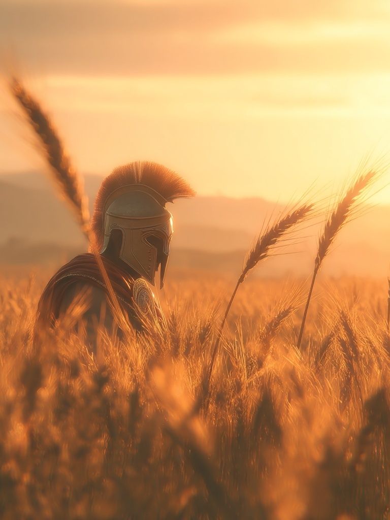 Spartan Warrior Sunset Poster. poster detail