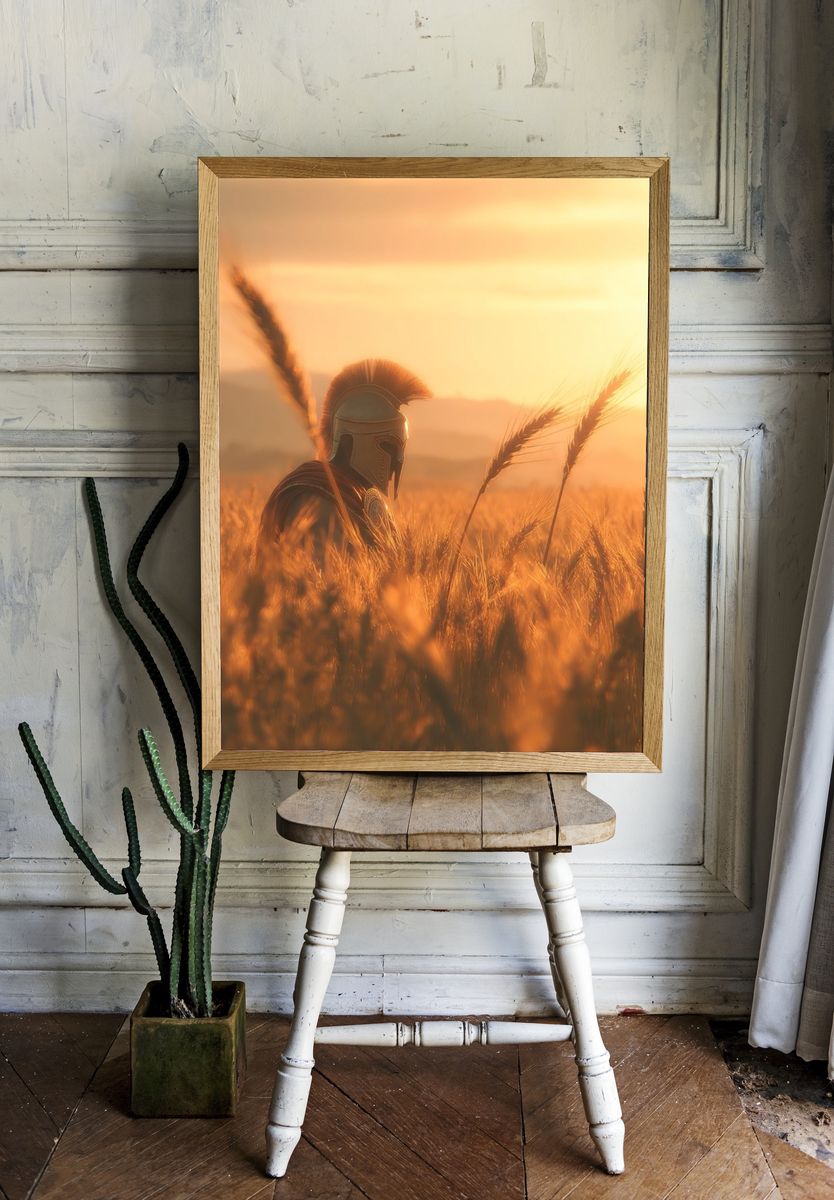 Spartan Warrior Sunset Poster. — room view 1