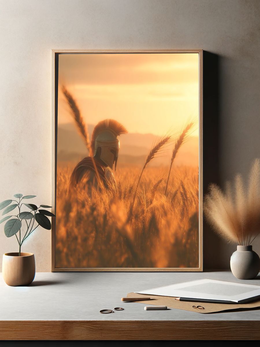Spartan Warrior Sunset Poster. — room view 2