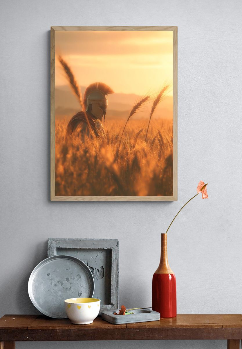 Spartan Warrior Sunset Poster. — room view 3